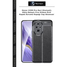 Terrien Honor X300 Pro Deri Hissiyatlı Dikiş Detaylı Firo Silikon Kılıf Kapak Koruma Kapağı Cep Aksesuar