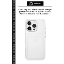 Terrien Samsung S23 Ultra Kartlık Detaylı Şeffaf Yuki Silikon Kılıf Cep Kılıfı Telefon Koruma Mobil Aksesuar