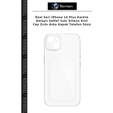 Terrien Özel Seri iPhone 14 Plus Kartlık Detaylı Şeffaf Yuki Silikon Kılıf Cep Zırhı Arka Kapak Telefon Süsü