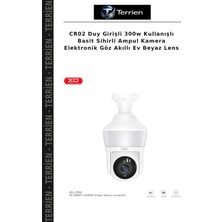Terrien CR02 Duy Girişli 300W Kullanışlı Basit Sihirli Ampul Kamera Elektronik Göz Akıllı Ev Beyaz Lens