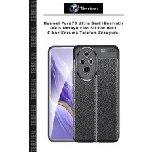 Terrien Huawei PURA70 Ultra Deri Hissiyatlı Dikiş Detaylı Firo Silikon Kılıf Cihaz Koruma Telefon Koruyucu