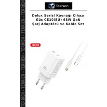Terrien Delux Serisi Kaynağı Cihazı Güç CE10(EU) 65W Gan Şarj Adaptörü ve Kablo Set