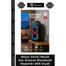 Terrien Delux Serisi Müzik Ses Sistemi Bluetooth Hoparlör D64 Siyah