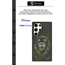Terrien Özel Seri Manyetik Koruma Kabartmalı Model Samsung Galaxy S25 Ultra Magsafe Uyumlu Kılıf 2.0 3D