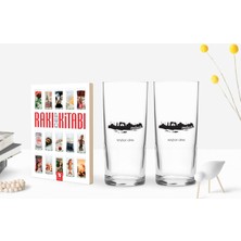 BK Gift Kişiye Özel Renkli Baskılı Şanlıurfa Tasarımlı Turistik Ikili Rakı Bardağı ve Rakı Cep Kitabı Hediye Seti-2