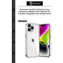 Terrien Premium Günlük Kullanım Cep Aksesuar Modern Stil iPhone 15 Pro Max Magsafe Fox Silikon Kılıf
