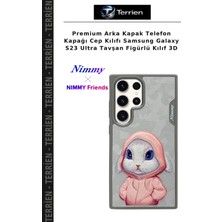 Terrien Premium Arka Kapak Telefon Kapağı Cep Kılıfı Samsung Galaxy S23 Ultra Tavşan Figürlü Kılıf 3D
