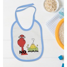 BK Gift Bk Kids No Problem Tasarımlı Mavi Bebek Mama Önlüğü