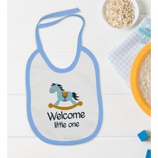 BK Gift Bk Kids Welcome Little One Tasarımlı Mavi Bebek Mama Önlüğü