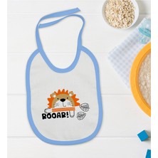BK Gift Bk Kids Roar Tasarımlı Mavi Bebek Mama Önlüğü