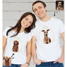 Bk Gift Kişiye Özel Iki Evcil Hayvan Tasarımlı Beyaz Tişört-4, Sevgiliye Hediye, Arkadaşa Hediye, Trend T-Shirt
