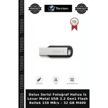 Terrien Delux Serisi Fotoğraf Hafıza Is Lexar Metal USB 3.2 Gen1 Flash Bellek 150 Mb/s – 32 GB M400