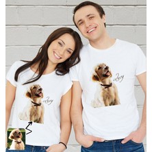Bk Gift Kişiye Özel Evcil Hayvan Tasarımlı Beyaz Tişört-8, Sevgiliye Hediye, Arkadaşa Hediye, Trend T-Shirt
