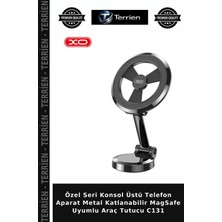 Terrien Özel Seri Konsol Üstü Telefon Aparat Metal Katlanabilir Magsafe Uyumlu Araç Tutucu C131