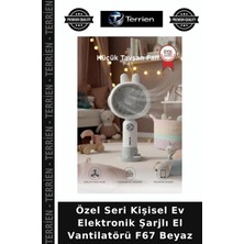 Terrien Özel Seri Kişisel Ev Elektronik Şarjlı El Vantilatörü F67 Beyaz