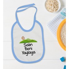 BK Gift Bk Kids Salın Beni Yaylaya Tasarımlı Mavi Bebek Mama Önlüğü