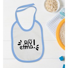 BK Gift Bk Kids Riv Riv Etma Tasarımlı Mavi Bebek Mama Önlüğü