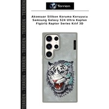 Terrien Aksesuar Silikon Koruma Koruyucu Samsung Galaxy S24 Ultra Kaplan Figürlü Raptor Series Kılıf 3D