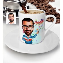 BK Gift Kişiye Özel Bay Öğretmen Karikatürlü Türk Kahvesi Fincanı - 3