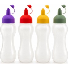 ROTTO Yağdanlık & Sosluk Şeffaf Plastik Ölçülü Renkli Kapaklı- 24'li Paket