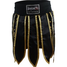 DragonDo MT3031 Muay Thai Kick Boks Şortu Taytlı Püsküllü Şort Siyah