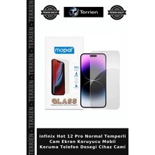Terrien Infinix Hot 12 Pro Normal Temperli Cam Ekran Koruyucu Mobil Koruma Telefon Desegi Cihaz Cami