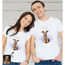 Bk Gift Kişiye Özel Evcil Hayvan Tasarımlı Beyaz Tişört-3, Sevgiliye Hediye, Arkadaşa Hediye, Trend T-Shirt