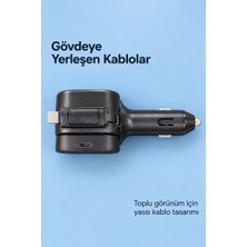 Uzayabilen Yassı Kablolu Çakmaklık Şarj Cihazı Type C ve Lightning