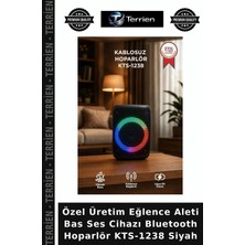 Terrien Özel Üretim Eğlence Aleti Bas Ses Cihazı Bluetooth Hoparlör KTS-1238 Siyah