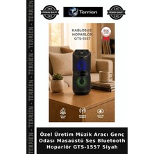 Terrien Özel Üretim Müzik Aracı Genç Odası Masaüstü Ses Bluetooth Hoparlör GTS-1557 Siyah