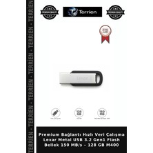 Terrien Premium Bağlantı Hızlı Veri Çalışma Lexar Metal USB 3.2 Gen1 Flash Bellek 150 Mb/s – 128 GB M400