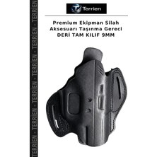 Terrien Premium Ekipman Silah Aksesuarı Taşınma Gereci Deri Tam Kılıf 9mm