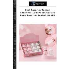 Terrien Özel Tasarım Tavşan Tasarımlı 12'li Paket Karışık Renk Tasarım Sevimli Renkli
