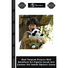 Terrien Özel Tasarım Pıcocıcı Doll Backpack Gri Figürlü Çocuk Sırt Çantası Stil Sahibi Öğrenci Çanta