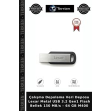 Terrien Çalışma Depolama Veri Deposu Lexar Metal USB 3.2 Gen1 Flash Bellek 150 Mb/s – 64 GB M400