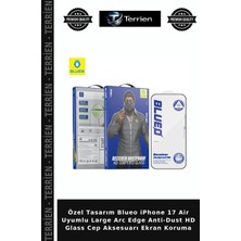 Terrien Özel Tasarım Blueo iPhone 17 Air Uyumlu Large Arc Edge Anti-Dust Hd Glass Cep Aksesuarı Ekran Koruma