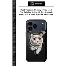 Terrien Özel Tasarım Nimmy iPhone 18 Pro Telefon Kılıfı 3D Göz Detaylı Manyetik Kapak Günlük Aksesuar