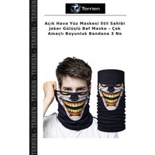Terrien Açık Hava Yüz Maskesi Stil Sahibi Joker Gülüşlü Baf Maske – Çok Amaçlı Boyunluk Bandana 3 No