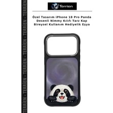 Terrien Özel Tasarım iPhone 18 Pro Panda Desenli Nimmy Kılıfı Tarz Kap Bireysel Kullanım Hediyelik Eşya