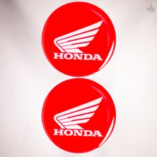 Grippatch Honda Kırmızı 5x5 cm Premium Damla Logo – 2’li Poliüretan 3D Logo-Amblem Seti