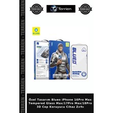 Terrien Özel Tasarım Blueo iPhone 16PRO Max Tempered Glass MAX/17PRO MAX/18PRO 3D Cep Koruyucu Cihaz Zırhı