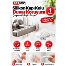Sas Haus Silikon Kapı Kolu Duvar Koruyucu Tampon 1 Adet, Kendinden Yapışkanlı Çarpma Önleyici Darbe Emici Kapı Stoperi Beyaz