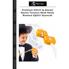 Terrien Premium Sihirli Ip Kesme Oyunu Turuncu Renk Kolay Numara Eğitici Oyuncak