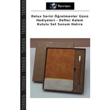 Terrien Delux Serisi Öğretmenler Günü Hediyeleri - Defter Kalem Kutulu Set Sunum Hatıra