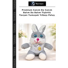 Terrien Premium Canım Da Canım Balım Da Balım Tişörtlü Tavşan Yumuşak Yılbaşı Peluş