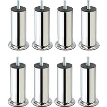 Tarix Mobilya Ayağı, Krom Kaplama Metal Baza Ayağı, Koltuk ve Kanepe Için Civatalı (8 Adet 15 cm M8 Ince D