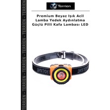 Terrien Premium Beyaz Işık Acil Lamba Yedek Aydınlatma Güçlü Pilli Kafa Lambası LED