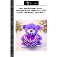 Terrien Özel Seri Romantik Seçim Sevgililer Günü Sevgiliye Sürpriz Sevimli Kalp Kutulu Peluş Ayıcık