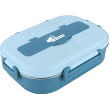 Urban Badger 304 Paslanmaz Çelik Mavi Lunchbox 1000 ml ve 1 Adet Çelik Kaşık, Dayanıklı Kamp Ekipman