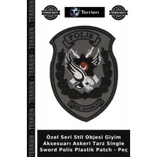 Terrien Özel Seri Stil Objesi Giyim Aksesuarı Askeri Tarz Single Sword Polis Plastik Patch - Peç